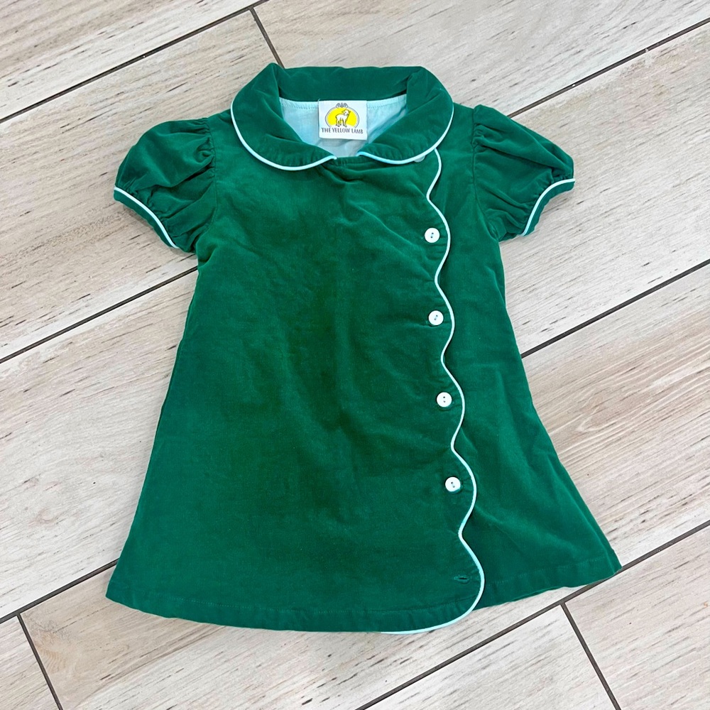 Green Velvet Kids Formal Dress